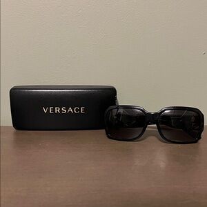 Versace Black Oversized Square Sunglasses with Case